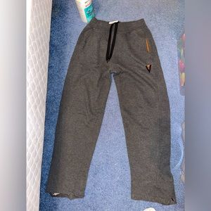 Men’s small fleece/ cotton grey zip up pants